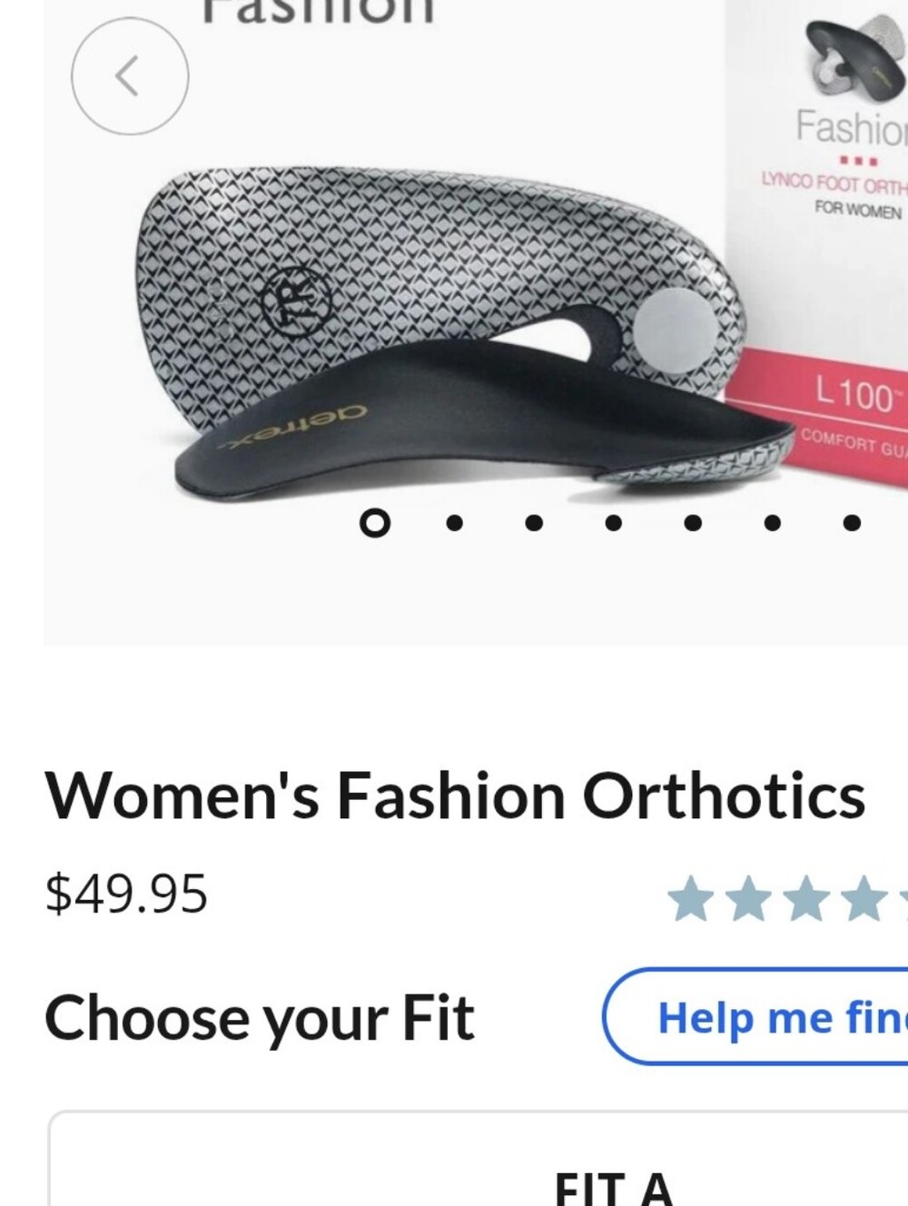 Aetrex Women's Fashion Orthotics - Black with Gray Pattern